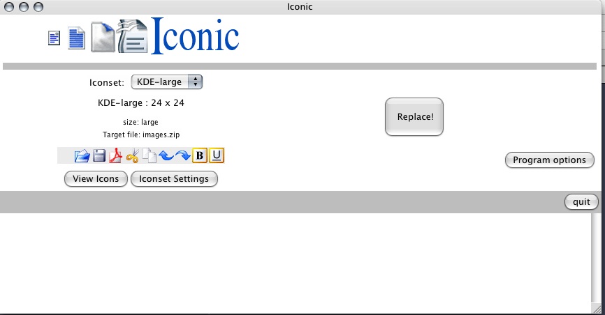 Screenshot of the Iconic program